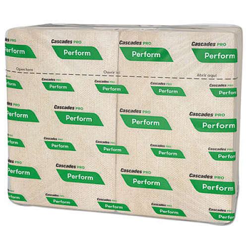 Cascades PRO Perform Interfold Napkins, 1-Ply, 12.63 x 8.5, Natural, 376/Pack, 16 Packs/Carton (T411)
