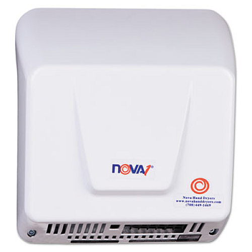 WORLD DRYER NOVA Hand Dryer, 110 V to 240 V, 9 x 9.75 x 4, White (083000000)