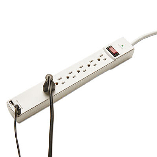 Innovera Surge Protector, 6 Outlets/2 USB Charging Ports, 6 ft Cord, 1080 Joules, White (IVR71660)