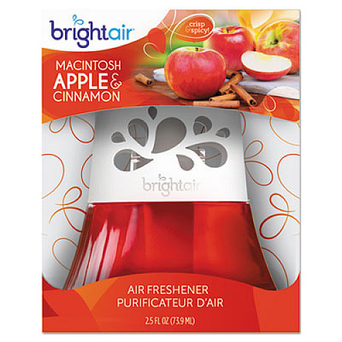 BRIGHT Air Scented Oil Air Freshener, Macintosh Apple and Cinnamon, Red, 2.5 oz (900022)