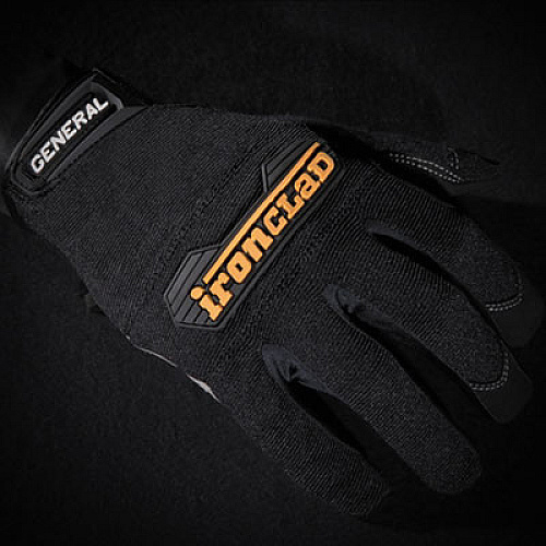 Ironclad General Utility Gloves, EN388: 2132, 9" Long, Medium, Black, Pair (GUG03M)