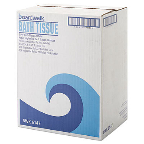 Boardwalk Office Packs Toilet Tissue, Septic Safe, 2-Ply, White, 4 x 4, 300 Sheets/Roll, 72 Rolls/Carton (BWK6147)