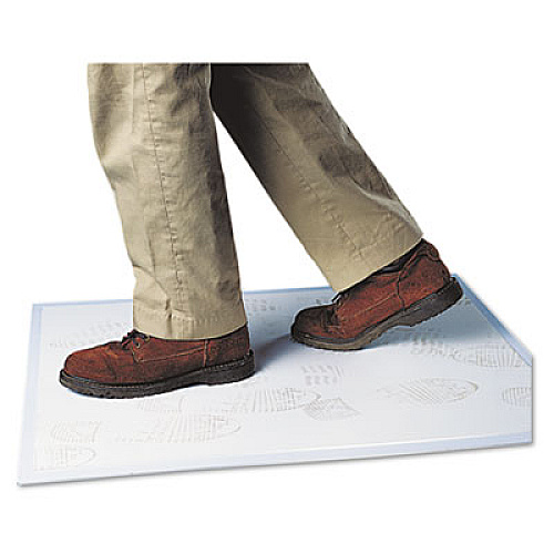 Crown Walk-N-Clean Mat with 60-Sheet Starter Pad, Gray Anti-Skid Pad Holder Surface, Non-Skid Backing, 31.5" x 25.5" (WC3125SG)