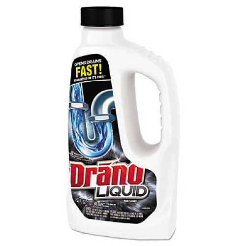 Drano Liquid Drain Cleaner, 32 oz Safety Cap Bottle, 12/Carton (335712)