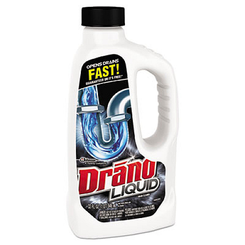 Drano Liquid Drain Cleaner, 32 oz Safety Cap Bottle, 12/Carton (335712)