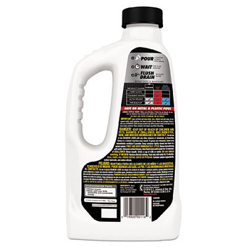 Drano Liquid Drain Cleaner, 32 oz Safety Cap Bottle, 12/Carton (335712)