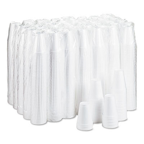 Dart Foam Drink Cups, 12 oz, White, 25/Bag,  40 Bags/Carton (12J12)
