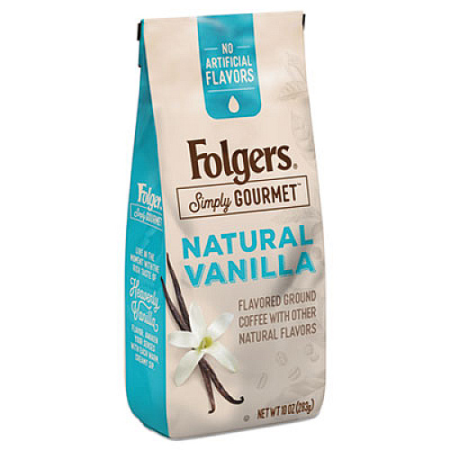 Folgers Simply Gourmet Coffee, Natural Vanilla, 10 oz (0000125)