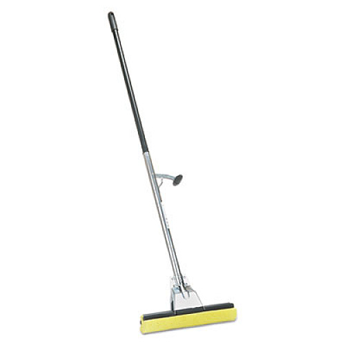 AbilityOne SKILCRAFT Industrial Steel Mop, 12" Wide Yellow Cellulose Head, 52" Sliver Steel Handle (3837799)