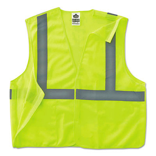 ergodyne GloWear 8215BA Type R Class 2 Econo Breakaway Mesh Safety Vest, 4X-Large to 5X-Large, Lime (21079)
