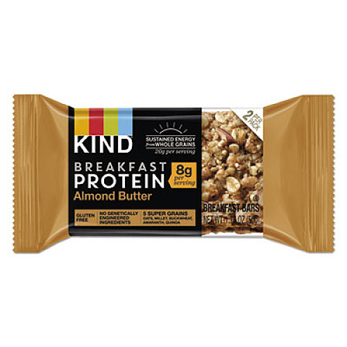 KIND Breakfast Protein Bars, Almond Butter, 50 g Box, 8/Pack (25953)