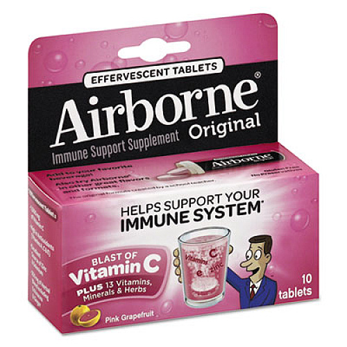Airborne Immune Support Effervescent Tablet, Pink Grapefruit, 10 Count (30017)