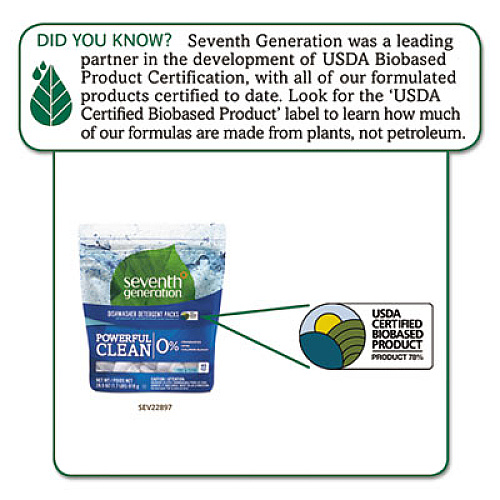 Seventh Generation Natural Dishwasher Detergent Concentrated Packs, Free and Clear, 45 Packets/Pack (22897)