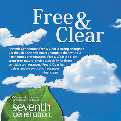 Seventh Generation NATURAL LIQUID LAUNDRY DETERGENT, FREE AND CLEAR, 8 OZ BOTTLE, 12/CARTON (22986)