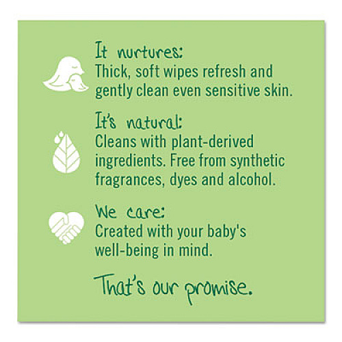 Seventh Generation Free and Clear Baby Wipes, 7 x 7, Refill, Unscented, White, 256/Pack, 3 Packs/Carton (34219CT)