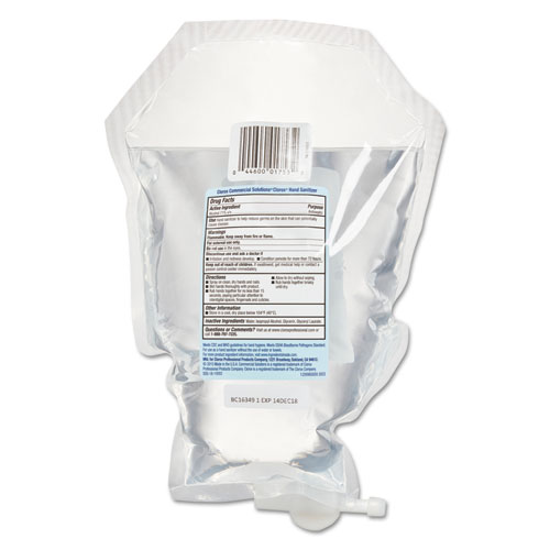 Clorox PUSH BUTTON DISPENSER REFILL LIQUID HAND SANITIZER, 1 L BAG, 6/CARTON (01753CT)