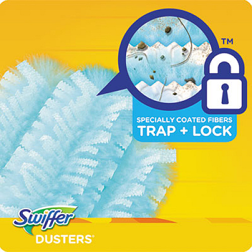 Swiffer Refill Dusters, Dust Lock Fiber, 2" x 6", Light Blue, 18/Box, 4 Boxes/Carton (99036)