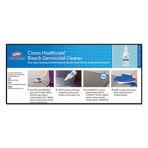 Clorox Healthcare Bleach Germicidal Cleaner, 32 oz Pull-Top Bottle (68832EA)