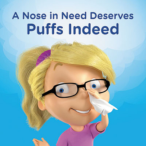 Puffs Facial Tissue, 2-Ply, White, 64 Sheets/Box (84405BX)
