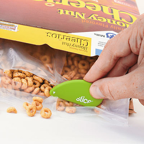 slice Safety Cutters, Fixed, Non Replaceable Micro Safety Blade, 0.1" Ceramic Blade, 2.4" Plastic Handle, Green (00200)