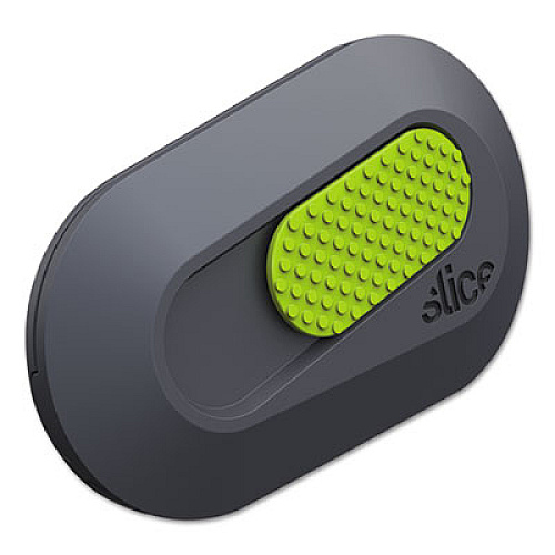 slice Mini Cutters, Replaceable Double-Sided 1.29" Ceramic Zirconium Oxide Blade, 2.5" Nylon Handle, Gray/Green (10514)