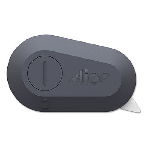 slice Mini Cutters, Replaceable Double-Sided 1.29" Ceramic Zirconium Oxide Blade, 2.5" Nylon Handle, Gray/Green (10514)