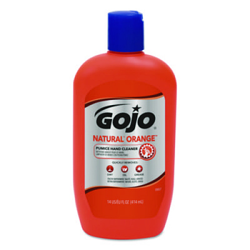 GOJO NATURAL ORANGE Pumice Hand Cleaner, Citrus Scent, 14 oz, 12/Carton (095712CT)