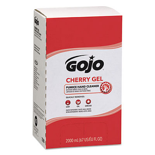 GOJO Cherry Gel Pumice Hand Cleaner Refill, Cherry Scent, 2,000 mL, 4/Carton (729004)