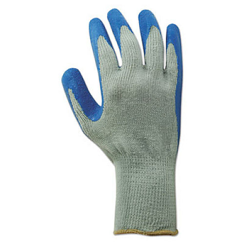 Boardwalk Rubber Palm Gloves, Gray/Blue, Large, 1 Dozen (BWK00027L)