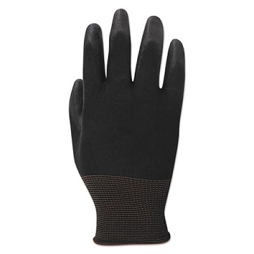 Boardwalk PU Palm Coated Gloves, Black, Size 8 (Medium), 1 Dozen (BWK000288)