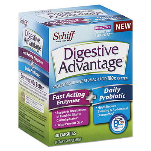 Digestive Advantage Fast Acting Enzyme plus Daily Probiotic Capsule, 40 Count (96949EA)