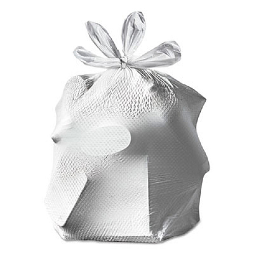 Glad ForceFlex Medium Quick-Tie Trash Bags, 0.69 mil, 8 gal, White, 26/Box (70403BX)