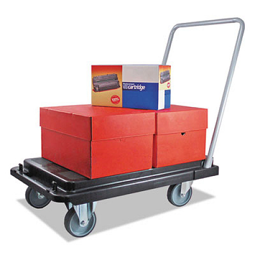 deflecto Heavy-Duty Platform Cart, 300 lb Capacity, 21 x 32.5 x 37.5, Black (CRT550004)