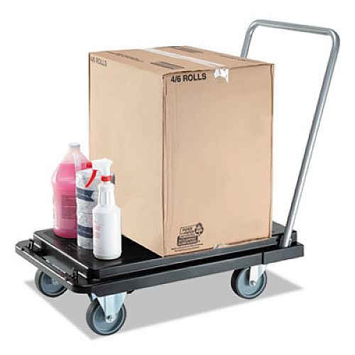 deflecto Heavy-Duty Platform Cart, 300 lb Capacity, 21 x 32.5 x 37.5, Black (CRT550004)
