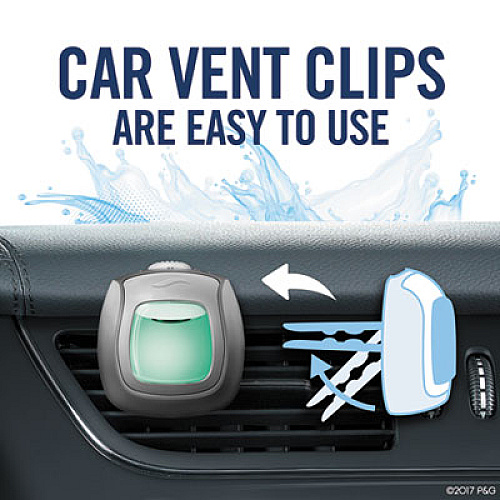 Febreze CAR AIR FRESHENER, FRESH WATER, 2 ML CLIP, 8/CARTON (74593)