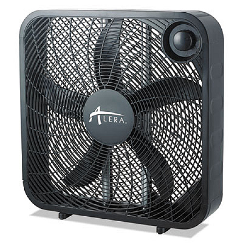 Alera 3-Speed Box Fan, Black (ALEFANBX20B)