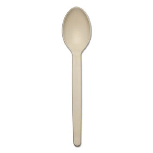 CONSERVE Corn Starch Cutlery, Spoon, White, 100/Pack (10232)
