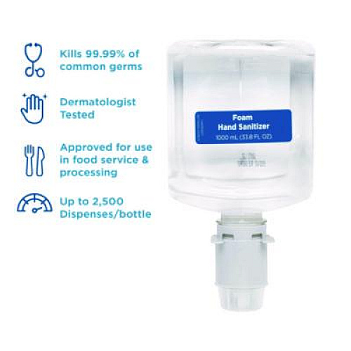 Georgia Pacific Professional Pacific Blue Ultra Foam Hand Sanitizer Refill For Manual Dispensers, 1,000 mL, Fragrance-Free, 4/Carton (43335)