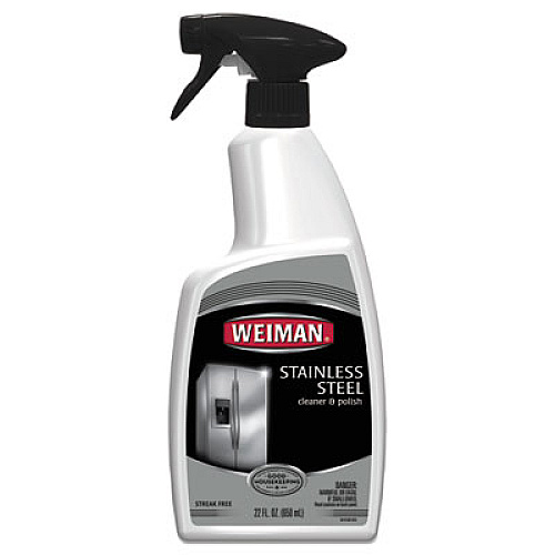 WEIMAN Stainless Steel Cleaner and Polish, Floral Scent, 22 oz Spray Bottle, 6/Carton (108)