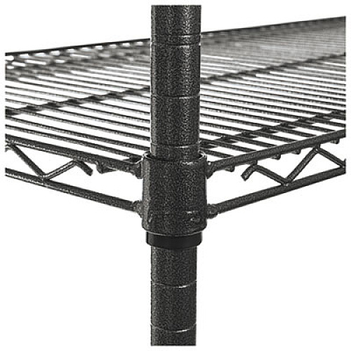 Alera Three-Tier Wire Cart with Basket, 34w x 18d x 40h, Black Anthracite (ALESW543018BA)