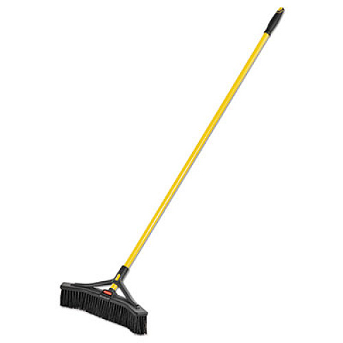 Rubbermaid Commercial Maximizer Push-to-Center Broom, PVC Bristles,18 x 58.13, Steel Handle, Yellow/Black (2018729)