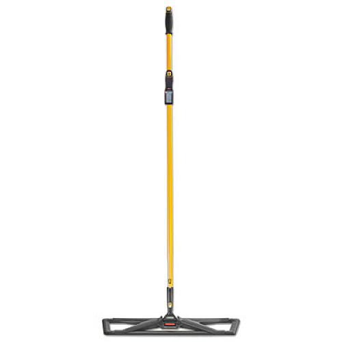 Rubbermaid Commercial MAXIMIZER DUST MOP FRAME WITH HANDLE AND SCRAPER, 24" X 5.5", YELLOW/BLACK (2018808)