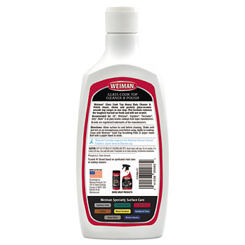 WEIMAN Glass Cook Top Cleaner and Polish, 20 oz Squeeze Bottle (137EA)