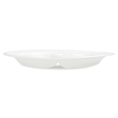 Dart Concorde Foam Plate, 3-Compartment Plate, 10.25" dia, White, 125/Pack, 4 Packs/Carton (10CPWCR)