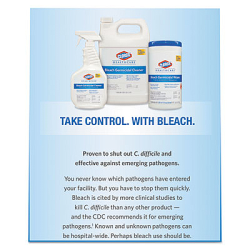 Clorox Healthcare Bleach Germicidal Cleaner, 22 oz Spray Bottle, 8/Carton (68967CT)