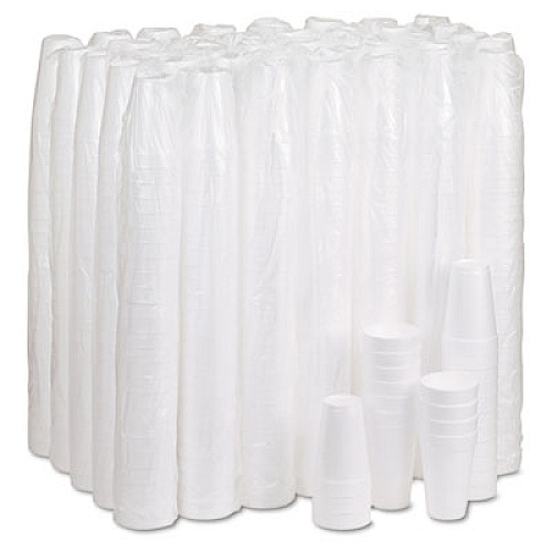 Dart Foam Drink Cups, 16 oz., White, 25/Bag, 40 Bags/Carton (16J16)