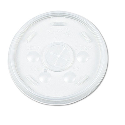 Dart Plastic Lids for Foam Cups, Bowls and Containers, Flat with Straw Slot, Fits 12-60 oz, Translucent, 500/Carton (32SL)