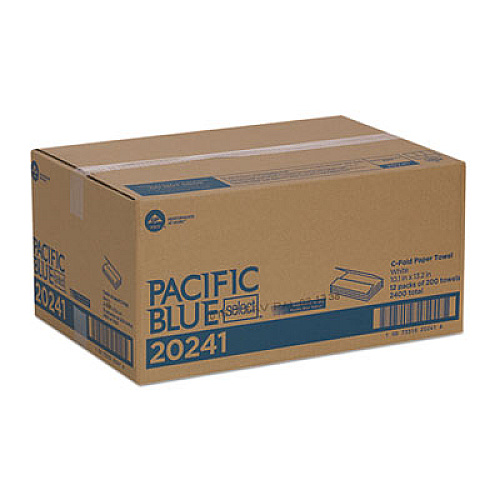 Georgia Pacific Professional Pacific Blue Select C-Fold Paper Towel, 1-Ply, 10.1 x 10.1, White, 200/Pack, 12 Packs/Carton (20241)