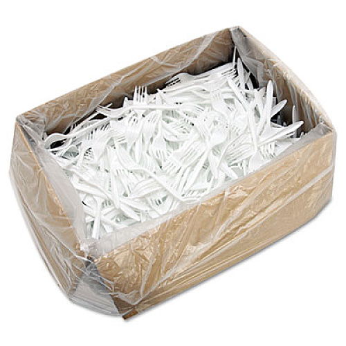 Dart Style Setter Mediumweight Plastic Forks, White, 1000/Carton (F6BW)