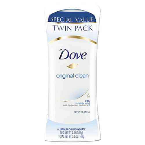 Dove INVISIBLE SOLID ANTIPERSPIRANT DEODORANT, ORIGINAL SCENT, 2.6 OZ, 2/PARK (51910PK)